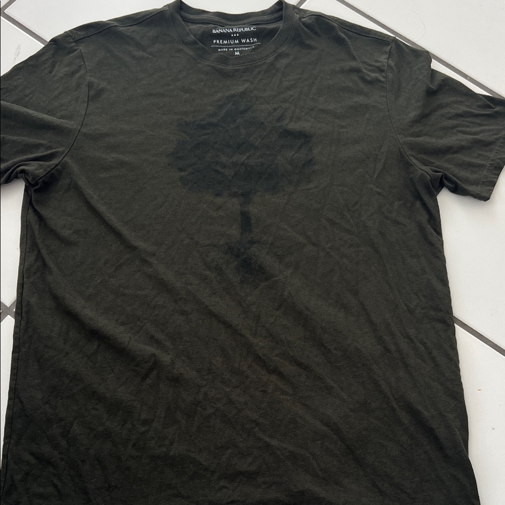 Banana Republic Men's Dark Green Crew Neck Short Sleeve T-Shirt